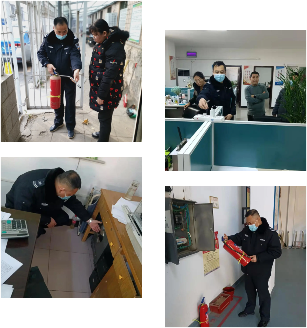 武保科管理人员对基层单位进行消防安全排查 武保科管理人员对基层单位进行消防安全排查